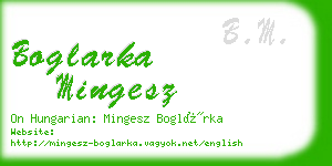 boglarka mingesz business card